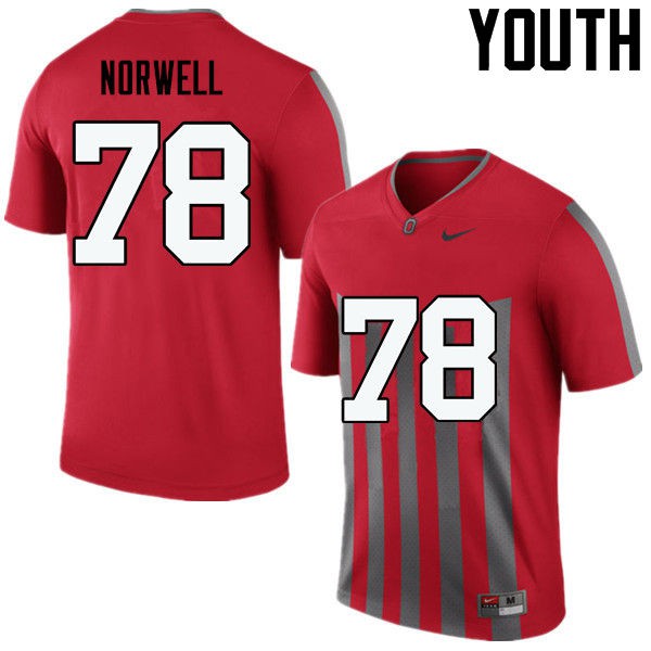 Ohio State Buckeyes #78 Andrew Norwell Youth NCAA Jersey Throwback